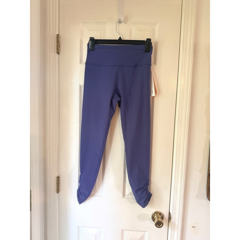 AQUA Athletic Shirred Ankle 7/8 Leggings Blueberry Purple Size XL NEW